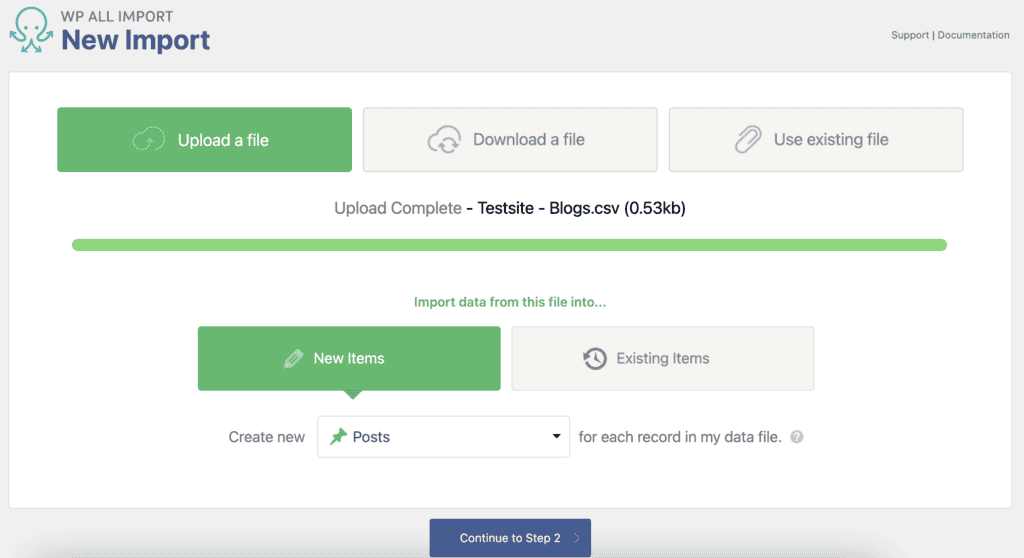 Upload file